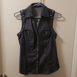 Express ligh denim sleeveless blouse